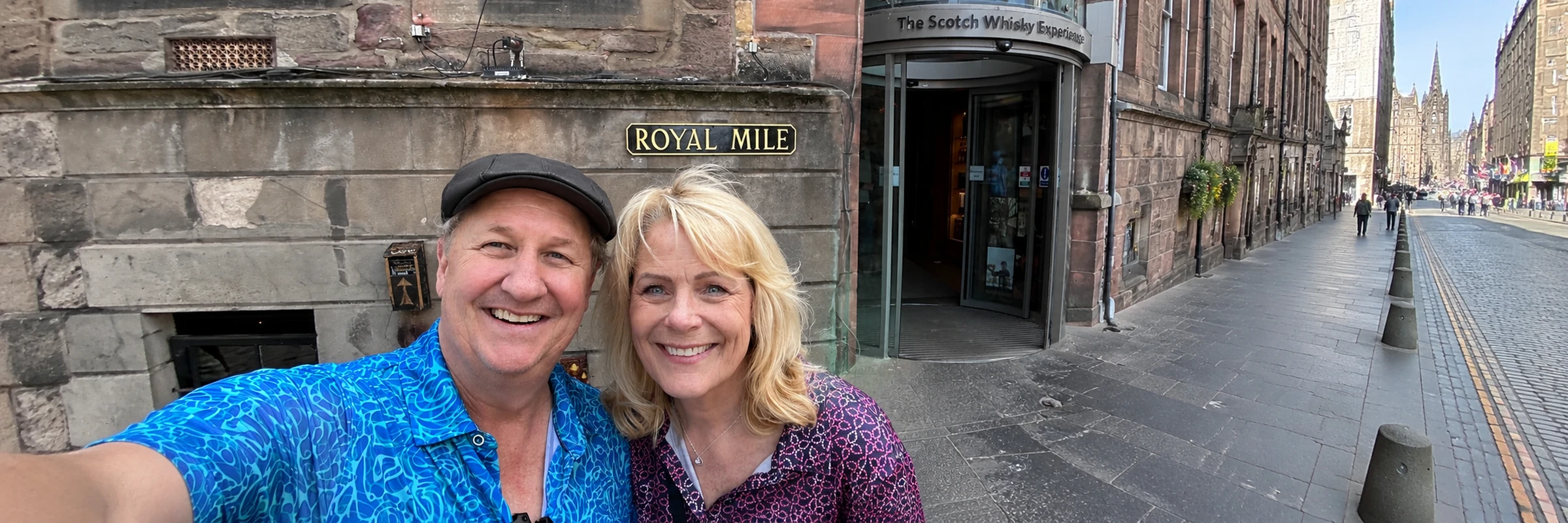 ABOUT-5 — Coach Don Clarke and his wife Stephanie on Royal Mile in Edinburgh Coach Don Clarke and his wife Stephanie on Royal Mile in Edinburgh