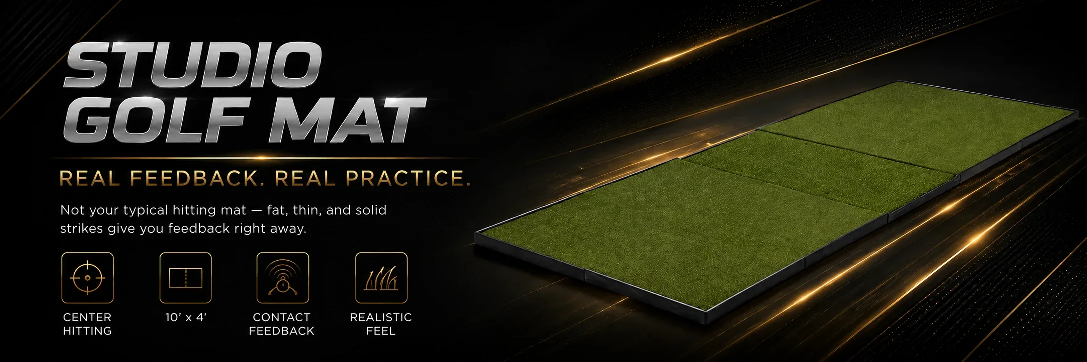 HOME-7 — Player Preferred Series Studio Golf Mat that gives real feedback from fat, thin and solid strikes Player Preferred Series Studio Golf Mat that gives real feedback from fat, thin and solid strikes