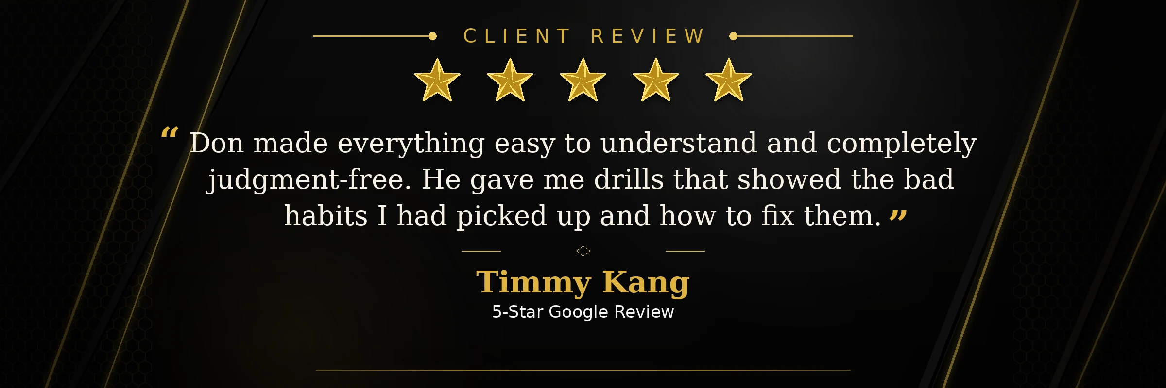 HYBRID-REVIEW-TIMMY — Timmy Kang 5-star review for golf lessons at Perfectly Fit Golf Timmy Kang 5-star review for golf lessons at Perfectly Fit Golf