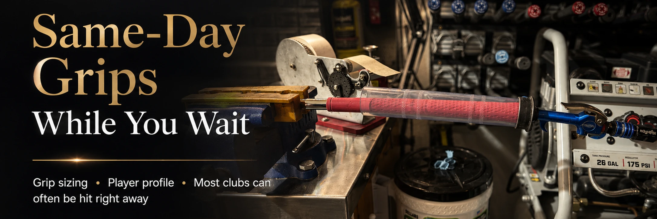 Same-day golf grip replacement while you wait with grip sizing and player profile at Perfectly Fit Golf