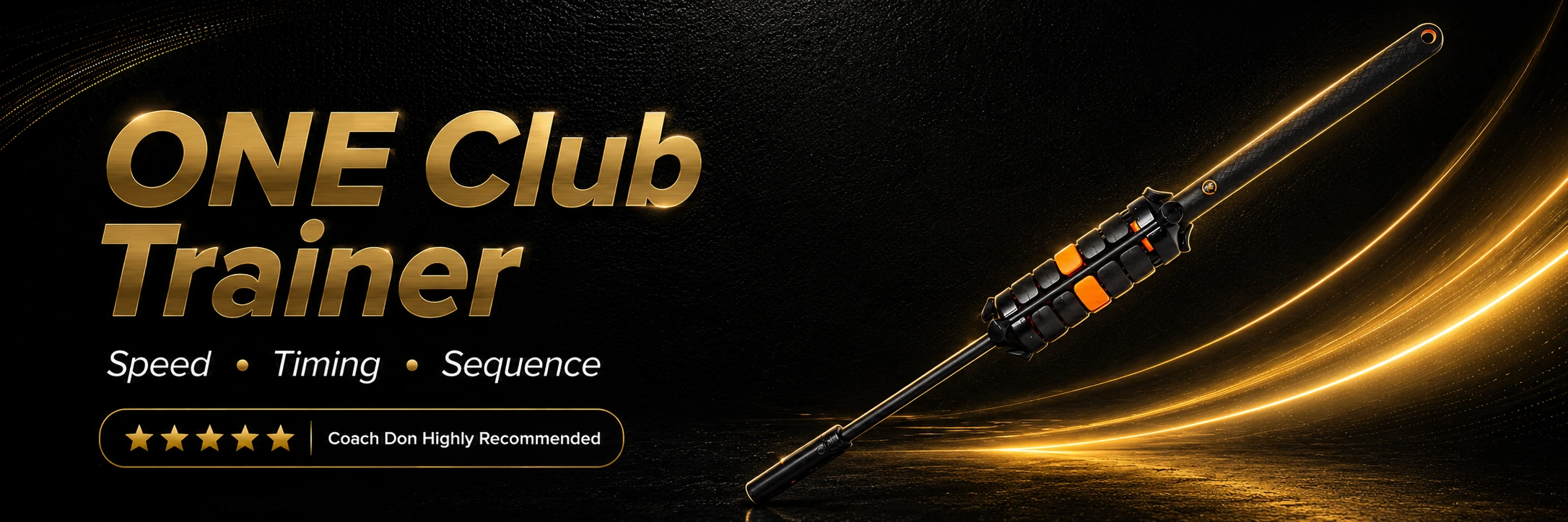 TRAINING-ONE-CLUB — One Club Trainer used for movement pattern and swing structure practice One Club Trainer used for movement pattern and swing structure practice